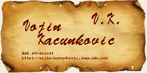 Vojin Kačunković vizit kartica